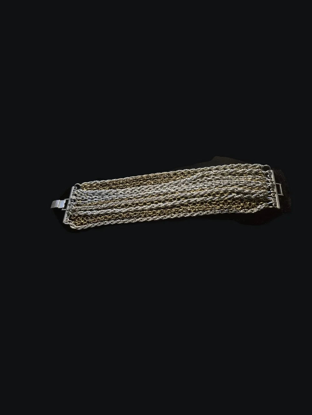 Two-Tone Multi-Row Chain Bracelet - Women Accessories